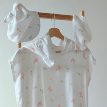 Carica l'immagine nel visualizzatore di Gallery, SET MARE - PONCHO, CUFFIETTA & SCIARPINA - 100% BAMBOO - FARFALLINE