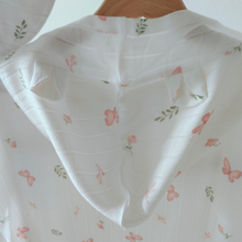 Carica l'immagine nel visualizzatore di Gallery, SET MARE - PONCHO, CUFFIETTA & SCIARPINA - 100% BAMBOO - FARFALLINE