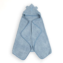 Carica l'immagine nel visualizzatore di Gallery, ACCAPPATOIO GRANDE 70x140 CON CAPPUCCIO IN BAMBOO 100% - ORSETTO - JEANS