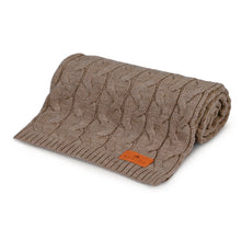 Carica l'immagine nel visualizzatore di Gallery, COPERTA IN LANA MERINO 100% - TRAMA TRECCIA - CHOCOLATE DREAM