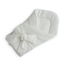 Carica l'immagine nel visualizzatore di Gallery, SACCO NANNA AVVOLGI BEBÉ - MUSSOLA BIO - BIANCO LATTE