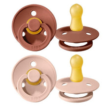 Load image into Gallery viewer, BIBS PACIFIERS - SET OF 2 PACIFIERS - BRICK RED and POWDER PINK
