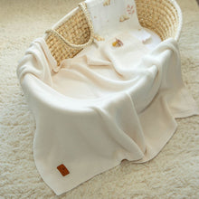 Carica l'immagine nel visualizzatore di Gallery, COPERTA IN BAMBOO A MAGLIA - TRAMA CLASSICA - 80x100 - BIANCO LATTE