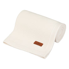 Carica l'immagine nel visualizzatore di Gallery, COPERTA IN BAMBOO A MAGLIA - TRAMA CLASSICA - 80x100 - BIANCO LATTE