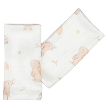 Carica l'immagine nel visualizzatore di Gallery, MINI MUSSOLE IN BAMBOO 100%  - DUO PACK - 50x50 - CONIGLIETTI