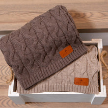 Carica l'immagine nel visualizzatore di Gallery, COPERTA IN LANA MERINO 100% - TRAMA TRECCIA - CHOCOLATE DREAM