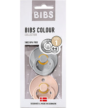 Carica l'immagine nel visualizzatore di Gallery, CIUCCI BIBS - SET DI 2 CIUCCI - GRIGIO CHIARO e ROSA CIPRIA
