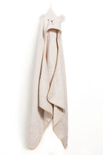 Carica l'immagine nel visualizzatore di Gallery, ACCAPPATOIO GRANDE 70x140 CON CAPPUCCIO IN BAMBOO 100% - ORSETTO - BEIGE