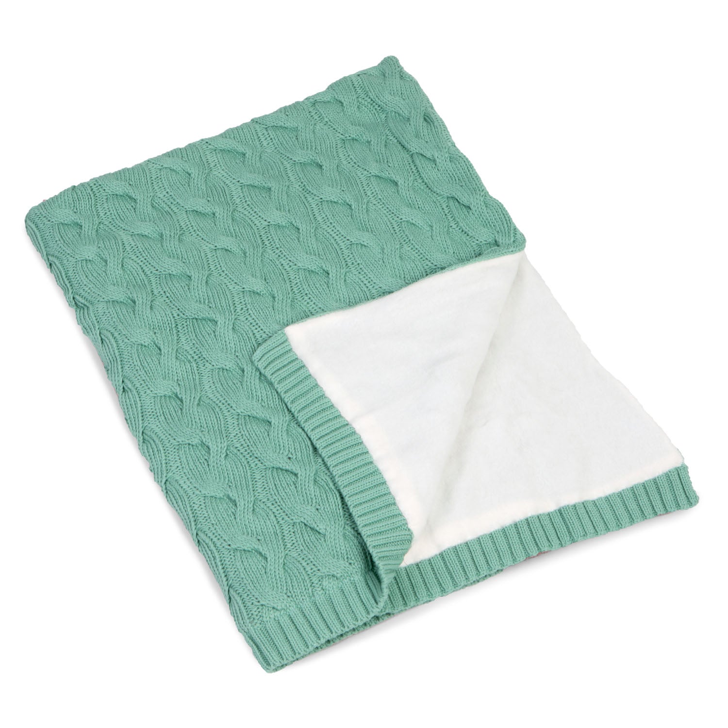 Coperta per letto, dimensioni 200x220 cm, di colore menta, reversibile